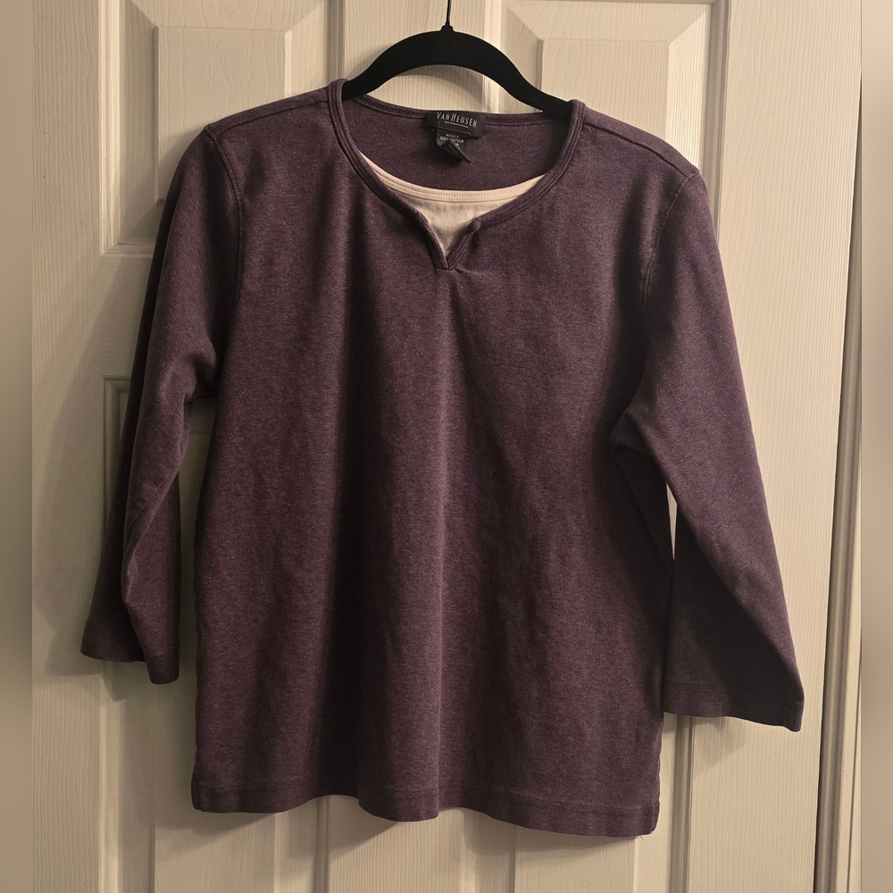 Van Heusen Women's V-Neck Sweater in Deep Purple